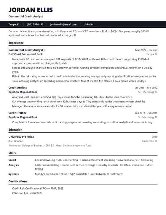 ATS Friendly Banking Resume Template