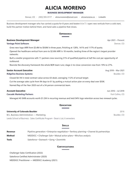 Freshers & Fresh Graduates resume sample